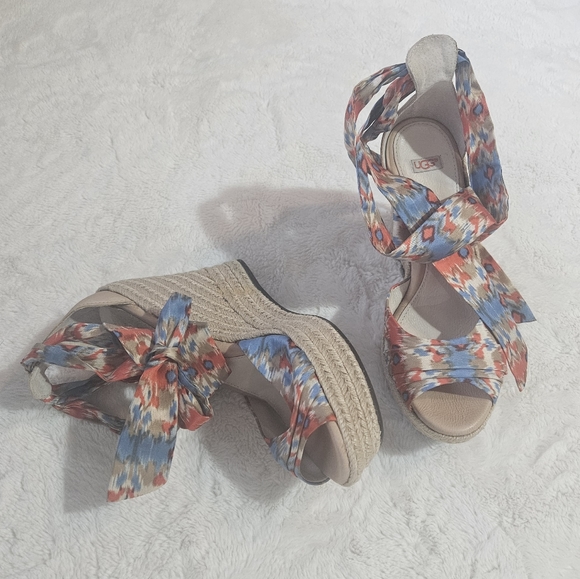 UGG Lucianna Silk Wrap  Espardrille Sandals - Picture 2 of 7